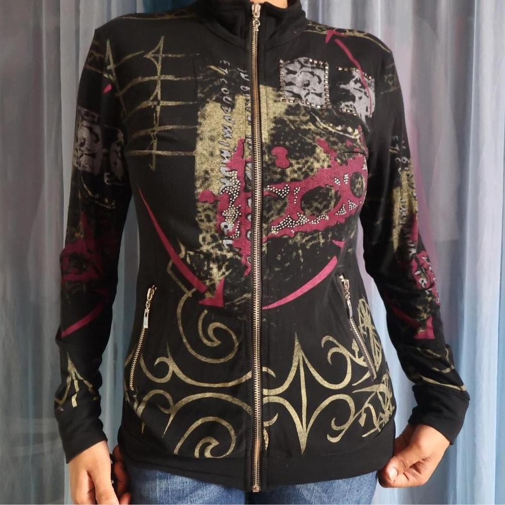 Graphic Zip-Up Jacket - Picture 2 of 6